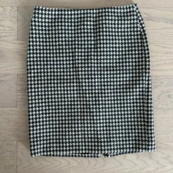 Ralph by Ralph Lauren Black & White Houndstooth Wool Skirt Y2K Tartan Size 8 - Picture 1 of 3